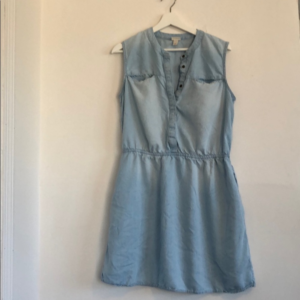 Merona Size L light blue chambray mini dress